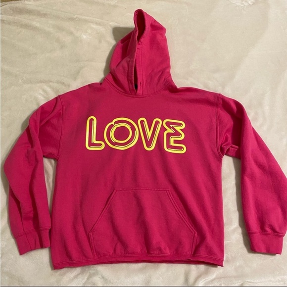 JET John Eshaya Tops - JET John Eshaya P/s “Love” hoodie neon